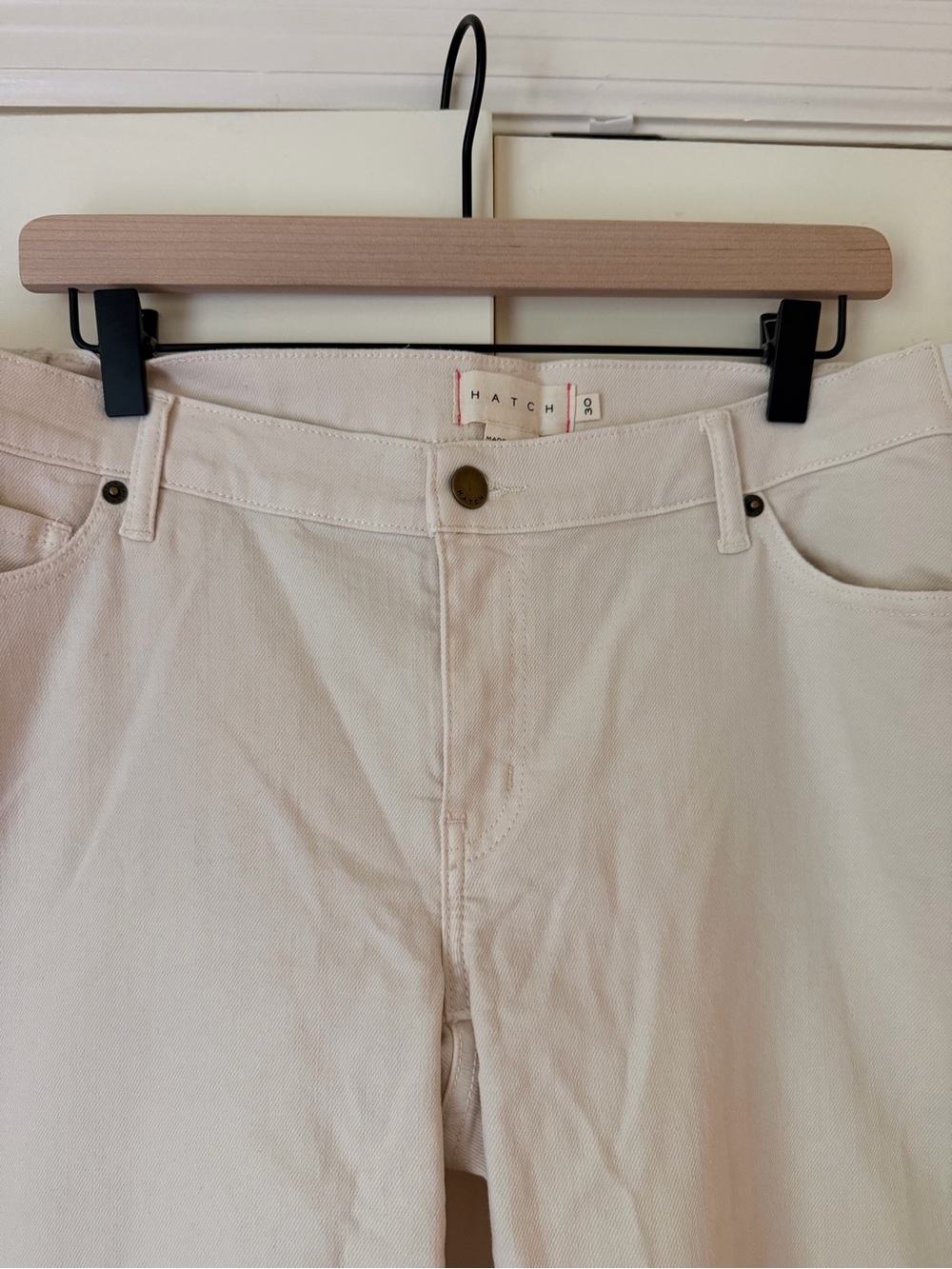 Hatch Wide-Leg Jeans in Cream - Picture 3 of 5
